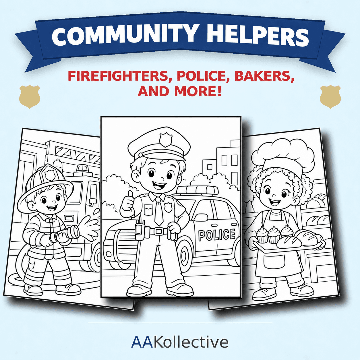 Community Helpers Coloring Book preview