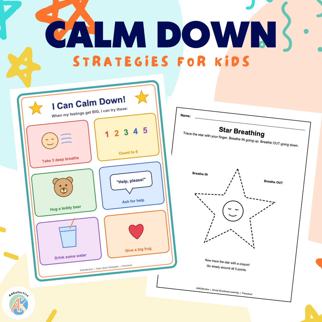 Calm Down Strategies for Kids | SEL Worksheets | Emotional Regulation Activities for Preschool & Kindergarten preview